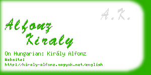 alfonz kiraly business card
