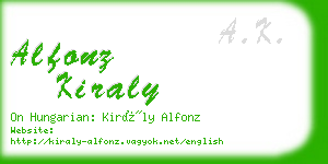 alfonz kiraly business card